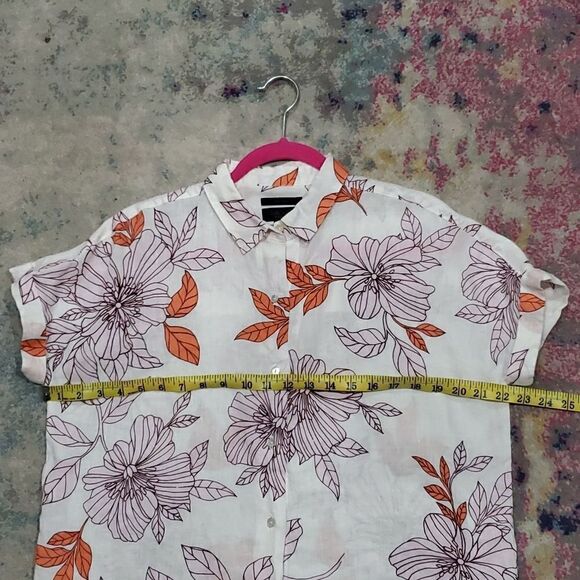 Rachel Roy 100% Linen Floral Top - Picture 6 of 9